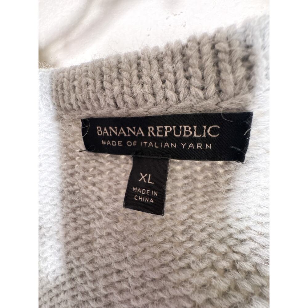 Banana Republic XL Wool Alpaca Longline Duster Cardigan Gray Italian Yarn - Picture 3 of 10
